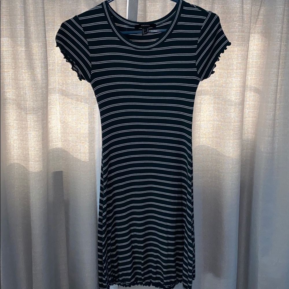 Green and white stripped bodycon dress